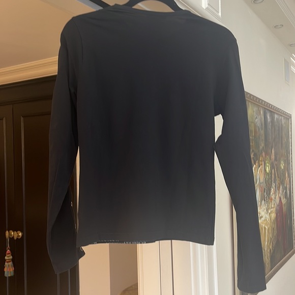 Burberry Black Long Sleeve T-Shirt with Logo Size M - Picture 6 of 7